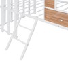 NicBex Twin Size Bunk Bed Loft Bed House Shape Metal Bed Frame with Window, Inclined Ladder and Guardrail for Bedroom, No Box Spring Required - 4 of 4
