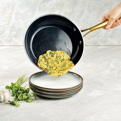 Black and Gold 15-Piece Nonstick Ceramic Cookware Set with Utensils