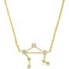 SHINE by Sterling Forever Delicate CZ Constellation Pendant Necklace Gold Libra - 3 of 4