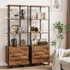 Nasitip 4 Tier Bookshelf with Storage Drawers, 70.9 Inch Tall Narrow Industrial Book Shelf with Open Display Shelves, 3 Shelf Wood Bookcase - 4 of 4