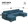 NicBex Convertible Modular Sectional Sofa Modern U-Shaped Chenille Fabric Comfy Couch with Armrests and Backrests for Living Room,Apartment,Blue - 3 of 4