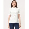 INSPIRE CHIC Women's Short Sleeve Velvet Keyhole Back Ruffle Mock Neck Shirt - 4 of 4