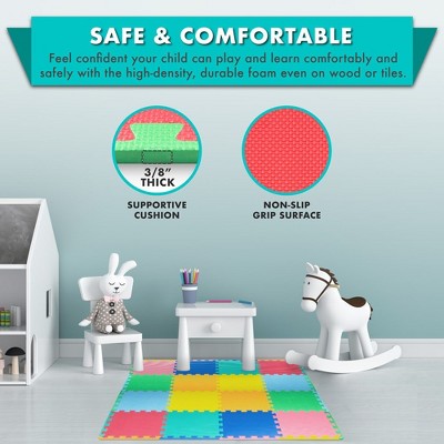 ProSource Multicolor EVA Foam Kids Play Mat, 48" x 48"