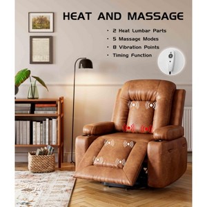 Oversized Power Lift Recliner Chair - Heat and Massage, PU Leather, Electric Lift Chair Designed for The Elderly and People with Mobility impaired - 1 of 4