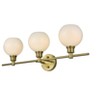 Elegant Lighting Collier 3 Light Satin Gold and Frosted White Glass Wall Sconce - 2 of 4