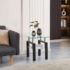 Vynxaria Series 17.71 in. Transparent Square Tempered Glass End Table with Waterfall Edges - 3 of 4