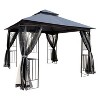 PAGED 10x10 Outdoor Patio Canopies and Gazebos with Ventilated Double Roof and Mosquito Net, Detachable Mesh Screen, Gray Top - 4 of 4