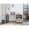 NicBex 58.1 Inch Computer Home Office Desk with 2 Drawers and 2 Shelves for Bedroom,Study Room,Office,Gray - 2 of 4