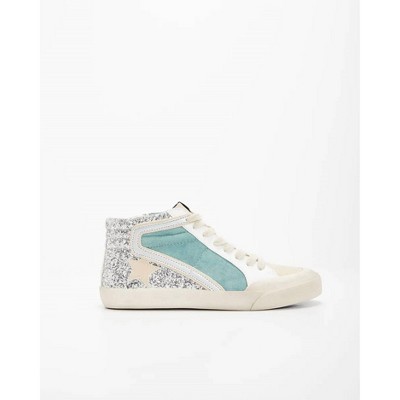 Women's Wo's Kyle Rubber Lace-up Glitter Leather Sneakers - MiiM