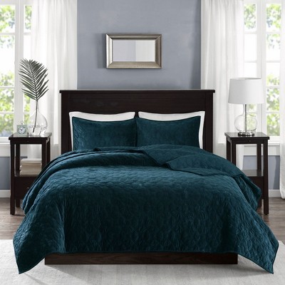 NicBex 3 Pcs Comforter Set Quilt Set Soft Velvet Quilt Set in Geometric Quilting Technique Cotton Filling 1 Quilt 2 Pillow Shams, Machine Washable