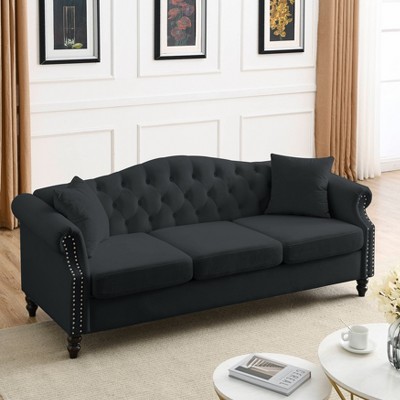 VYNXARIA sofa for Living Room,2 Seater Sofa Tufted Couch with Rolled Arms and Nailhead for Living Room,Bedroom