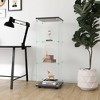 VYNXARIA Black Standing Glass Bookshelf with 3 Shelves, One Door: Ideal for Multiple Spaces - 3 of 4