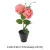 Unique Bargains Artificial Plants Two-Headed Rose Bonsai Plastic 2.36"x2.36"x10.63" 1 Pcs - 3 of 4
