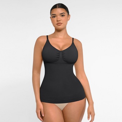 Feelingirl Women's Seamless Slimming Tank Top Compression Cami Suppotive Camisole Top Black XS