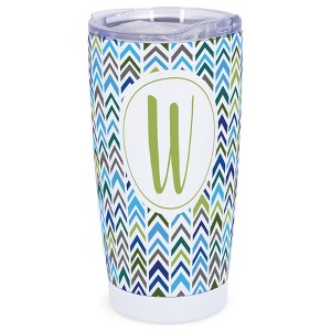 Elanze Designs W Monogram Herringbone Arrows Wrap-Around Design 20 Ounce Stainless Steel On-The-Go Coffee Mug, Thermal Travel Tumbler with Leak - 1 of 4