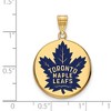 Black Bow Jewelry 14k Yellow Gold Plated Sterling Silver Toronto Maple Leafs NHL Large Pendant - 2 of 3