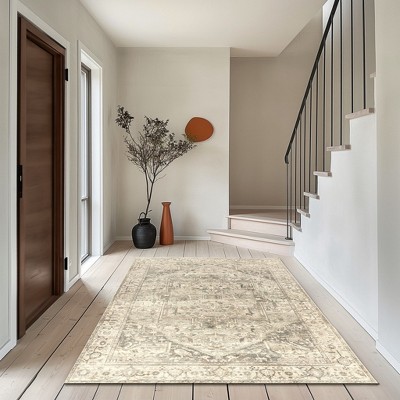 Elysian Gray Medallion 8' x 10' Easy-Care Synthetic Area Rug
