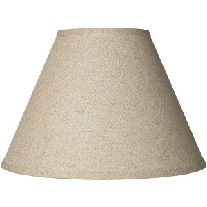 Springcrest Fine Burlap Medium Empire Lamp Shade 6.5" Top x 15" Bottom x 10" High x 10.75" Slant (Spider) Replacement with Harp and Finial - 1 of 4