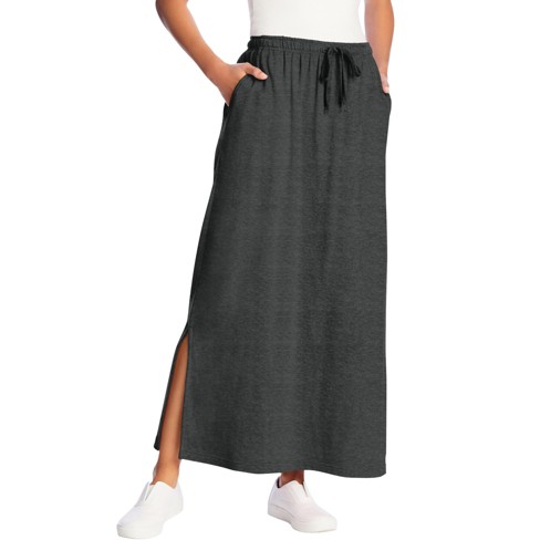 Woman Within Women's Plus Size Petite Sport Knit Side-Slit Skirt - image 1 of 4