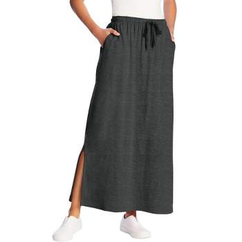 Woman Within Women's Plus Size Sport Knit Side-Slit Skirt