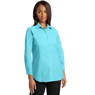 Jessica London Women's Plus Size Wrinkle-Free Stretch Poplin Shirt