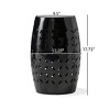 Syemin End Tables Outdoor and Indoor Lace Cut Iron Patio Table, Round Hollow Metal Drum Shape Sidide Table, Accent Table, Black, 12.25"*12.25"*17.75" - 3 of 4