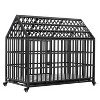 Ridstar 44.88 in. H Black Heavy Dog Metal Crate with 4 Lockable Wheels For Large Dogs - 4 of 4
