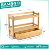 Sorbus 2-Tier Bamboo Counter Organizer with Drawer Bamboo for Vanity, Matcha Station, Bathroom Sink Organizer Countertop, Kitchen & Office Storage - 3 of 4