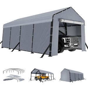 AMERLIFE 12x20x10.5 FT Metal Carport with Removable Waterproof Sidewalls - 1 of 4