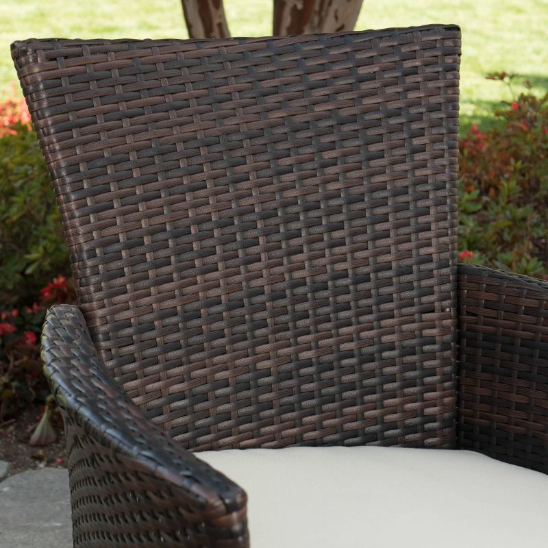 Jennys 6pc Acacia/Wicker Patio Dining Set - Brown - Christopher Knight Home, 4 of 7