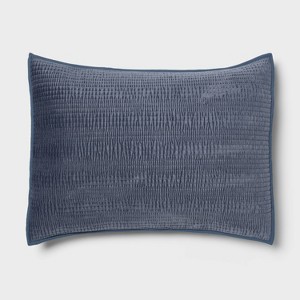 Ruched Velvet Quilt Sham - Threshold™ - 1 of 3