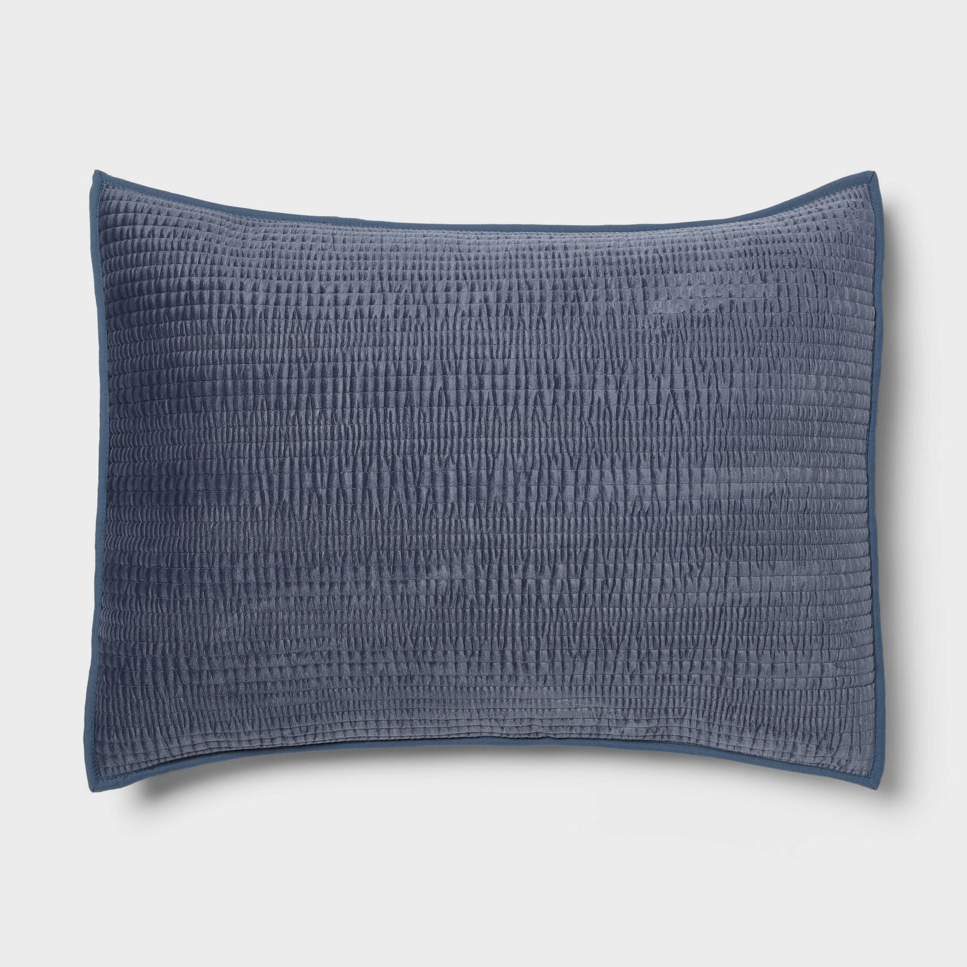 Standard Ruched Velvet Quilt Sham Blue - Threshold™
