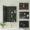 Elise Medicine Cabinet with Mirror, Surface or Recessed Bathroom Medicine Cabinet, Adjustable Tempered Glass Shelves, Reversible, Black - 4 of 4