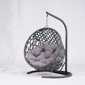 Whisen Rattan Wicker Appearance Cat Egg Chair Hanging Swinging Cat Bed with Cushion for Cats, Small Dogs, and Small Animals - 1 of 4