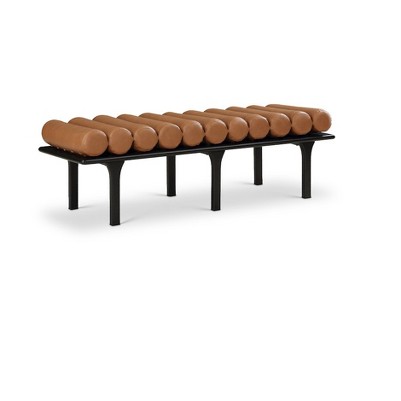 cognac vegan leather/black