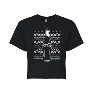 Women's - Coca-Cola - Holiday Sweater Cropped Graphic T-Shirt - 1 of 4