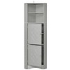 TIRAMISUBEST Tall Bathroom Corner Cabinet, Freestanding Storage Cabinet with Doors and Adjustable Shelves, MDF Board, Gray - 3 of 4