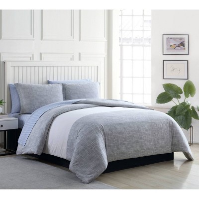 Twin Poppy & Fritz Connery Stripe Comforter Set Gray