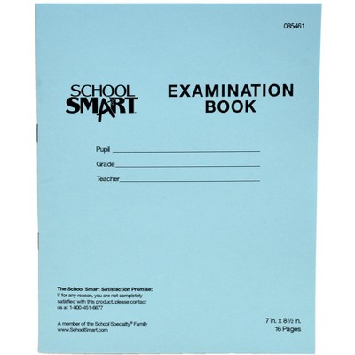 School Smart Examination Blue Books, 7 x 8-1/2 Inches, 16 Pages, pk of 50