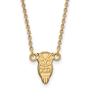 Black Bow Jewelry 14k Yellow Gold Plated Sterling Silver Chi Omega Greek Life Necklace 18 Inch - 1 of 4