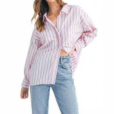 Women's Cindy Stripped Button Down Shirt - MABLE