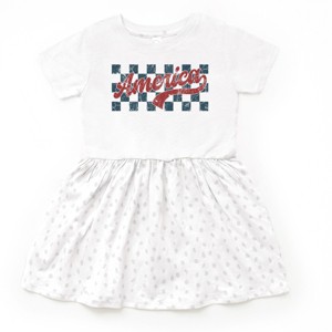 The Juniper Shop Checkered America Retro Toddler Dress - 1 of 4