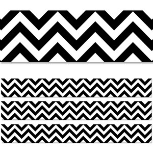 Creative Teaching Press EZ Border 3" x 48' Black Chevron 3/Packs (CTP10469-3) - 1 of 2
