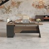 SAINTCY Modern L-Shaped Executive Desk, 78.74" Large Industrial Wood Office Desk with Drawers & Shelves, Home Office Computer Workstation - 3 of 4