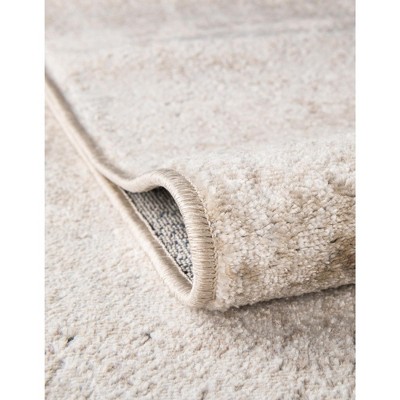 Beige 6' x 9' Rectangular Easy-Care Synthetic Area Rug