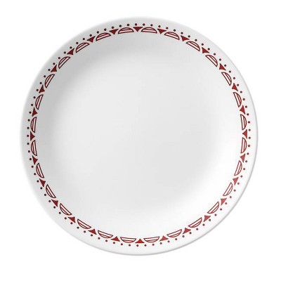 Corelle 8.5" Glass Cordoba Salad Plate Red/White