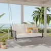 NAYSAYE Patio Swing Woven Rope Outdoor Swing Sofa with Cushions for Courtyard and Balcony Relaxation, Beige, 26.4"*20.1"*35.3" - 2 of 4