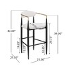 Bar Height Bar Stools Set of 2 with Backs and Iron Legs,Beige Boucle Bar Stools for Kitchen Island, Bar Stools for Home or Breakfast Bar-Koiai - 4 of 4