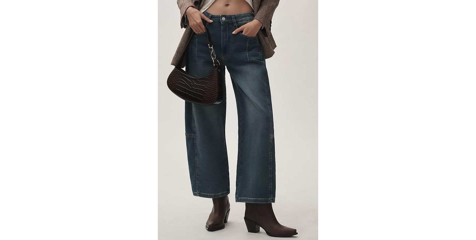 Women's High Waisted Vintage Baggy Jeans Washed Straight Fit Wide Leg Jeans Ankle Denim Pants