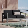 Christopher Knight Home Cape Coral Outdoor Loveseat - Aluminum Gray/Dark Gray - 2 of 4